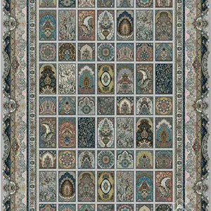 فرش قیطران 1500 شانه کلکسیون 1500 شانه طرح مهرو زمینه فیلی (برجسته)