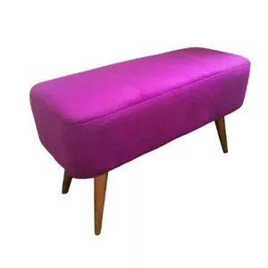 پاف نیمکت نشسته دو نفره پایه چوبی رنگ بنفش