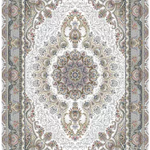 فرش قیطران 1500 شانه کلکسیون سوفیا طرح پارنا زمینه کرم (برجسته)