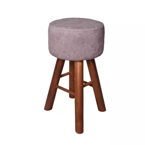 پاف صندلی نشسته پایه چوبی رنگ طوسی