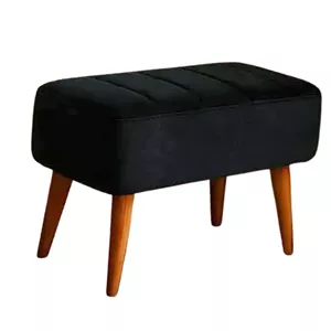 پاف نیمکت نشسته دو نفره پایه چوبی رنگ ذغالی