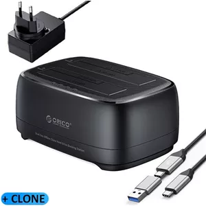 داک هارد دو سینی 2.5 و 3.5 اینچی Type-C اوریکو مدل 2Bay DD28C3-C با کلون آفلاین