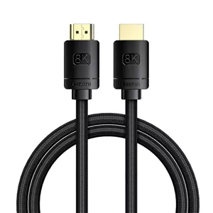 کابل HDMI2.1 بیسوس مدل 8K CAKGQ-L01 طول 3 متر  8K@60Hz کنفی مشکی (بدون نویز)