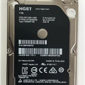 هارد لپ‌تاپی اورجینال HGST اپل ۱ ترابایت مدل HTS541010A9E632
