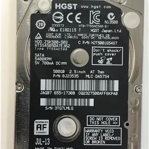 هارد لپ‌تاپی اورجینال HGST اپل ۵۰۰ گیگ مدل HTS545050A7E362 – سازگار با PS4، PS3، MacBook و Xbox