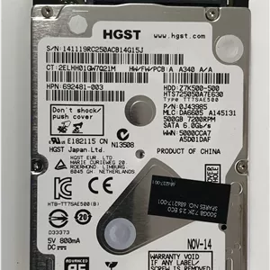 هارد لپ‌تاپی اورجینال HGST اپل ۵۰۰ گیگ مدل HTS545050A7E362 – سازگار با PS4، PS3، MacBook و Xbox