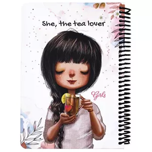 دفترچه یادداشت 100 برگ دات نوت مدل دخترانه she, the tea lover