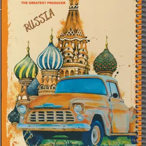 دفتر 100 برگ جلد سخت آوا طرح Russia