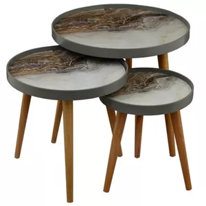 میز عسلی سه تکه لوتوس مدل ALMA کد T-731-LUCCA رنگ GRAY
