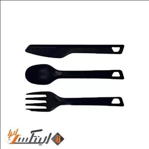 ست قاشق چنگال و کارد بزرگ لایف کمپ سه تکه قرمز