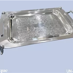 سینی یونیک براق استیل پایه دار بزرگ (4069)