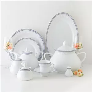 سرویس چینی زرین 108 پارچه شهرزاد وایت رز درجه یک
