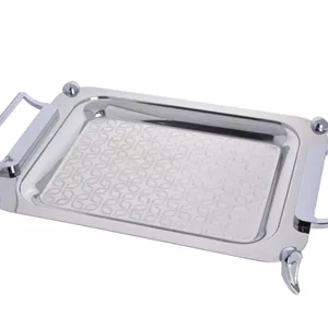 سینی یونیک براق استیل پایه دار کوچک (4073)