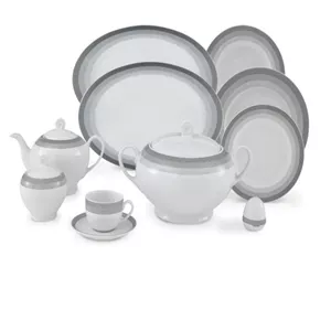 سرویس چینی زرین 102 پارچه ایتالیا سیلور لاینر درجه یک