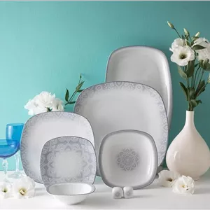 سرویس چینی زرین 27 پارچه کواترو ادلین طوسی درجه یک