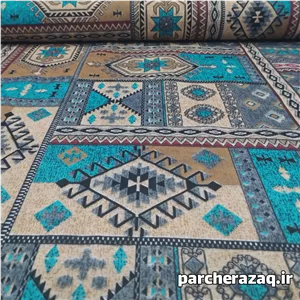 پارچه ملحفه سنتی گلیم فیروزه ای ستایش