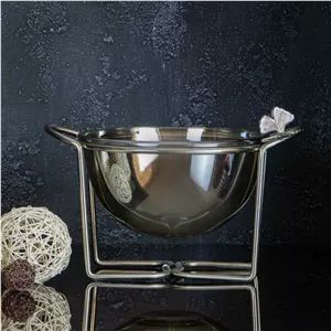 سوفله سالاد خوری گرد نیکل سالینو پایه مفتولی مدل پروانه کد 5006N 