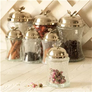 ست جا ادویه ( پانکه و پاسماوری ) 7 پارچه نیکل سالینو مدل پروانه کد N-4054