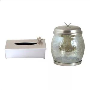 ست سطل و جای دستمال کاغذی نیکل سالینو مدل پروانه کد N-420413