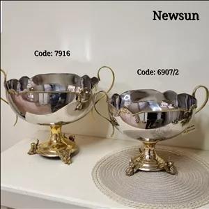 میوه خوری پایه دار هندی استیل برنج نیوسان مدل فرشته کد 7916 