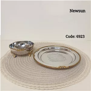 پیاله پیش دستی هندی استیل برنج نیوسان مدل برگ کد 6923