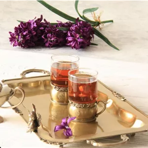 سینی مستطیل هندی تمام برنج نیوسان مدل فرشته کد 7906