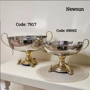 میوه خوری پایه دار هندی استیل برنج نیوسان مدل فرشته کد 7917 