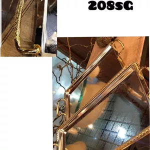 سینی پذیرایی مستطیل سالینو دسته طلایی کد 208SG مجموعه 2 عددی