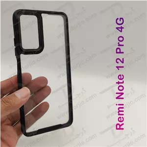 کریستال کاور شفاف فریم ژله‌ ای رنگی Xiaomi Redmi Note 12 Pro 4G