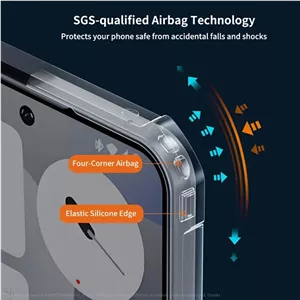 گارد شفاف رینگ استند 360 درجه مگ سیف Nothing Phone 3a Pro مارک XUNDD سری Beatle Rotatable