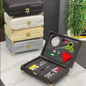 ست کامل نخ سوزن با باکس چرمی