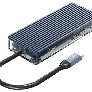 هاب 8 پورت تایپ سی اوریکو Orico WB-8p Type-C 8-in-1 Transparent Hub