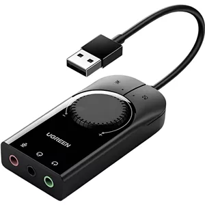 کارت صدا اکسترنال USB به جک 3.5 میلی‌متر یوگرین با کابل 15 سانتی‌متری CM129 40964