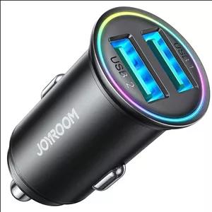 شارژر فندکی فست شارژ ماشین دو پورت یو‌اس‌بی 24 وات جویروم CCN03