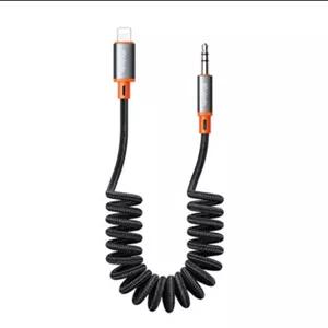کابل فنری تبدیل لایتنینگ به جک 3.5 میلیمتری مک دودو با طول 1.8متر McDoDo CA-0890 Lightning To DC3.5mm Audio Converter, Castle series
