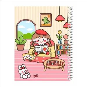 دفتر نقاشی گلپر طرح کیوت گرل 07