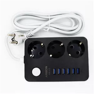 چند راهی 3 خروجی و 6 پورت USB2.0 1.8 متری Arson AN-63