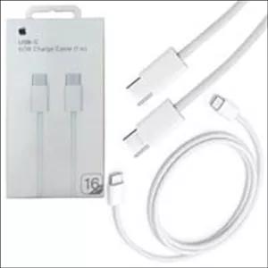 کابل شارژ و دیتا کنفی دوسر Type-c 1متری 60w آیفون 16 سوزن مدل A2795 پک بلند