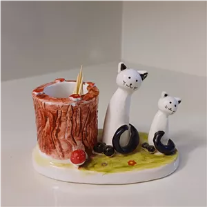 جا خلال دندان سرامیکی مینیمال طرح گربه 