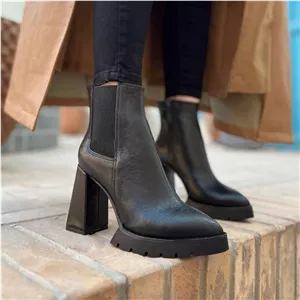 نیم بوت زنانه پاشنه بلند بغل کش سوگو مشکی