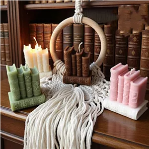 شمع مینیمال دکوری طرح کتاب ساده