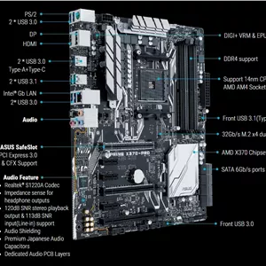 باندل رایزن 5 سری AMD مدل ASUS X370 PRORYZEN 5 1600XFAN DEEPCOOL (استوک)