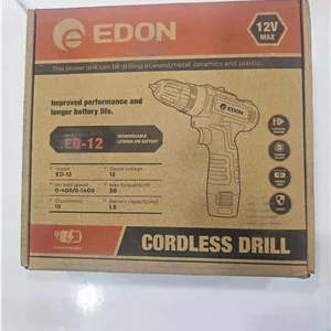 دریل شارژی 12 ولت مدل EDON ED-12 (آکبند دو باتری)
