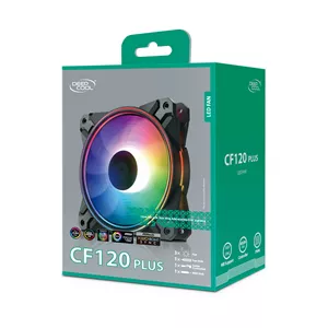 فن کیس دیپ کول مدل DEEPCOOL CF120 PLUS پک ۳ عددی (استوک-دارای جعبه-متعلقات تکمیل)