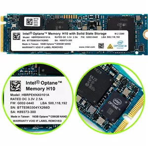 اس اس دی INTEL OPTANE MEMORY H10 WITH SSD 256GB (استوک-سلامت 99% - کارکرد 28 روز)