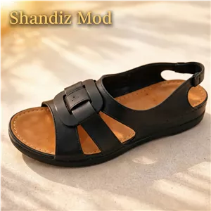 صندل زنانه پشت کشی مدل پاپیونی رنگ مشکی کد 7185502