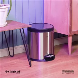 سطل پدالی 14 لیتری استوانه ای V استیل سام ست