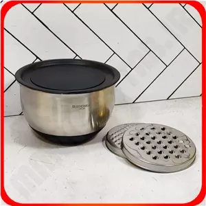 کاسه درب دار و رنده دار سایز 18 استیل M2982 زومبا