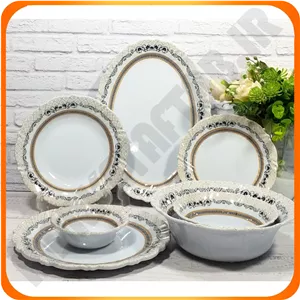 سرویس 33 پارچ گرد نیلوفری برجسته سلنا ورساچ ملامین اوپال جام
