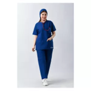 ست اسکراب دکمه پرسی آبی کاربنی طب پوش کد 803